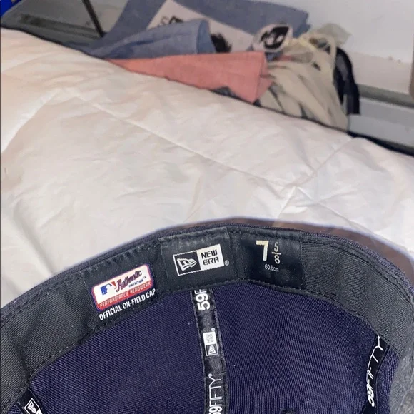 New Era Navy Blue Hat with White Logo - Picture 5 of 6